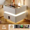 Mesa de Cabeceira Inteligente Moderna Simples Madeira Maciça com Luz Quarto Luz Luxo Multifuncional Carregamento Sem Fio Bluetooth Armário de Cama Inteligente