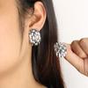 Pendientes Cuadrados Geométricos Textura Cuadrada Acero Inoxidable Diseño de Nicho Oro de 18K Moda Europea y Americana Aretes