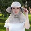 Sombrero de Mujer Personalizado, Sombrero de Sol de Verano, Sombrero para Recoger Té con Protección Integrada para Cara y Cuello, Sombrero para Ciclismo y Montañismo al Aire Libre con Ala Ancha