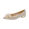Sapatos de Banquete de Salto Alto 2025 Primavera e Verão Novo Versátil Bico Fino Estileto Cristal Moda Sapatos Femininos