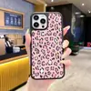 Funda de Teléfono Mate con Estampado de Leopardo Rosa Dulce y Fresca Más Vendida en Aliexpress para Apple 18Pro 17 Cubierta Protectora de Vidrio