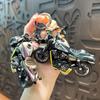 Decoración de modelo de motocicleta de aleación de retroceso mini juguete de carreras transfronterizo llavero colgante máquina de garras regalo venta al por mayor