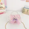 Bolsa Infantil 2026 Novo Estilo Bolsa de Corrente com Pérolas para Menina Bolsa de Mão Fashionável Elegante Bolsa de Ombro Bolsa Transversal Porta-Moedas