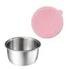 Taza de Salsa de Acero Inoxidable 304 Transfronteriza Taza Sellada con Tapa de Silicona Caja para Ensalada de Tomate con Condimento a Dips a Prueba de Fugas para Exteriores