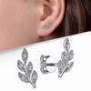 Pendientes de estilo coreano Cao Shi con forma de celebridad, con forma de hoja de rama de olivo, pendientes frescos de celebridad de Internet, pendientes Mori Super Fairy