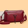 Bolsa de ombro simples de couro macio texturizada, estilo novo 2024, bolsa transversal de meia-idade para mãe, grande capacidade, retrô, casual, pequena bolsa quadrada