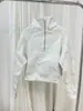 Sudadera de Terciopelo Otoño e Invierno con Media Cremallera y Cuello Alto, Chaqueta Deportiva Corta Cálida para Exteriores, Ropa Holgada para Yoga, Ropa de Fitness para Mujer