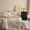 Juego de Cama de Cuatro Piezas de Algodón y Lino Transpirable Ajustado al Cuerpo Color Original Juego de Tres Piezas de Funda de Edredón y Sábanas 20% Lino + 80% Algodón Puro