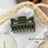 Pinza para el pelo rectangular floral con degradado verde estilo coreano para mujer, adecuada para recogidos, pinza de tiburón para cabello grueso, accesorio para el pelo