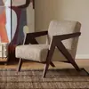 Sillón Individual de Madera Maciza Nórdica Richard para Sala de Estar, Balcón Vintage Cafetería, Sillón de Descanso Perezoso de Diseñador Antiguo