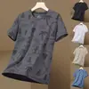 Camiseta de Manga Curta de Seda de Gelo para Homem, Novo Modelo de Exportação para o Verão, Roupa Esportiva Masculina, Fresca, Secagem Rápida, Respirável, Roupa de Tamanho Grande