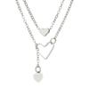 Cadena de Cola de Amor Hueco Collar Corazón de Durazno Juego de 2 Piezas Color Oro/Blanco K Doble Capa Superpuesta Uso Joker Cadena Clavícula Venta al Por Mayor de Punto