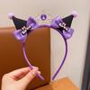 Diadema para niña con lazo de malla Kulomi de dibujos animados, accesorios para el cabello para niña, tocado morado de súper hada