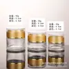 Al por mayor en stock 20g 30g 50g Envases acrílicos para crema con tapas doradas, Envases de crema esmerilados con tapas doradas