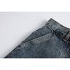 Jeans de Trabajo Lavados Retro Estilo Japonés Borde Crudo Separado para Hombres y Mujeres Pantalones Rectos Sueltos K95325