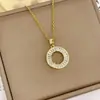 Collar para Mujer Estilo Coreano y Japonés Zircón Súper Brillante Redondo Versátil Collar para Clavícula No se Desvanece Diseño de Nicho Colgante de Moda