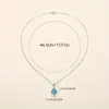Temu Venta Caliente Nuevo Producto Transfronterizo Collar de Mujer de Cristal Azul Colgante Lágrima de Ángel Venta Directa de Fábrica