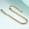 Pulsera de Cadena Serpiente Redonda de Acero Inoxidable 304 de Venta Caliente Transfronteriza Europea y Americana 3 mm Versátil Simple Pulsera de Oro de 18 Quilates Venta al por Mayor