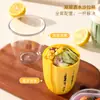 ¡Guau! Taza de Ensalada Linda Personalizada Multiusos Taza de Fruta Taza de Ensalada de Desayuno con Tenedor Taza de Drenaje de Doble Capa