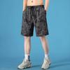 Shorts de Seda Gelo Masculinos Verão Finos Casuais Respiráveis Calças Cinco Pontos Camufladas Secagem Rápida Praia Calças Largas para Uso Externo