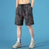 Calças de Basquete em Malha Secagem Rápida Calças de Treino Masculino Tendência Soltas Comprimento até o Joelho Calças Esportivas para Corrida Fitness