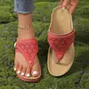 Sandalias casuales para mujer talla grande, nuevo estilo europeo y americano 2026, de suela plana, de suela gruesa, con tira entre los dedos, de tacón de cuña, cómodas, sandalias de color liso para mujer
