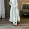 Estilo Igual da Loja de Influenciadores Zedaijiayi! Conjunto de Blusa de Renda com Gola Volumosa de Algodão 100% e Manga Média + Saia