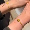 Tienda de Oro Puzuo Mismo Estilo Oro Arena Diamante Hebilla Futai Ankang Ping An Pulsera Nueva para Mujer Cadena AB de Alto Sentido Chino