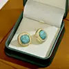 Nuevos Pendientes Retro Turquesa para Mujer, Pendientes Cuadrados Incrustados con Perlas, Lujo Ligero, Gama Alta, Pendientes Versátiles con Cierre de Plata