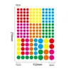 Etiquetas Autoadhesivas de Puntos de Colores Preescolar Color Escrito a Mano en Blanco Redondas Múltiples Tamaños Pegatinas de Etiqueta Selladora