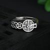 Anillo Abierto Vintage de Plata Tailandesa con Diamante Original Anillo de Plata Esterlina S925 Versátil Moderno Elegante Anillo Ajustable Joyería de Plata
