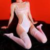 Sexy Encaje Sin Tirantes Espalda Descubierta Correa Vientre Ultra-delgado Transparente Aceitoso Brillante Sedoso Tentación Lencería conjunto Mujeres