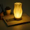 Luz Nocturna de Material PLA para Dormitorio Mesita de Noche Carga Estilo Crema Impresión 3D Táctil Regulable Lámpara de Mesa Brillo Ajustable