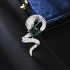 Anillo Verde Creativo Distintivo Abrazo Corazón Forma de Serpiente Zodiaco Chino Broche Forma de Serpiente Nicho Lujo Ligero Traje Abrigo Pin Distintivo