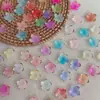 Acrílico 23mm Dos Tonos Estampado en Oro Flor de Cinco Pétalos DIY Hecho a Mano Gradiente Pétalo de Flor de Cerezo Pasador de Pelo Accesorio para el Cabello Accesorios de Cuentas Sueltas