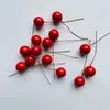 Navidad Fruta Roja Pequeña Fruta Roja de Baya Pequeña Artificial Bola de Frijol Rojo de Espuma Rama Enrollada a Mano DIY Accesorios para Ramas Accesorios para Guirnaldas