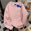 Sudadera Redonda con Estampado de Poni Lindo Diseño Estilo Retro Americano para Mujer Primavera 2026 Top Rosa Personalizado Teñido con Cera