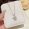Pingente Minimalista de Zircônia Estrela Coração Cadeia de Clavícula Super Brilhante Versátil Exquisito Toque de Luxo Nicho High-End