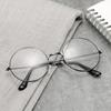 Gafas de hombre de espejo plano con montura redonda retro, montura de espejo literaria para mujer, se pueden equipar con gafas para miopía al por mayor