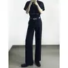 Pantalones de Traje Lisos de Color de Moda Otoñal Cortados con Tijera, Caídos, Estilo Simple Americano, de Gama Alta, Resistentes a las Arrugas, Ligeramente Acampanados, Largos