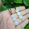 Vários Tipos de Pingentes de Feijão das Quatro Estações com Contas Redondas, Pingentes de Jade Verde Hetian, Jade com Fio de Ouro, Jade Verde Seco, Ágata, Jaspe, Calcedônia, Pingentes de Jade Vermelho do Sul
