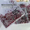 Rey Rojo Abanico Uñas Arte Pedrería Brillante Pedrería Plana Roja Grande Pedrería de Vidrio Pedrería Redonda Pequeña Accesorios para Uñas DIY