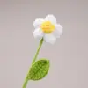 Flor de hilo tejida a mano producto terminado flor tipo pompón flor artificial flor falsa ramo de una sola cabeza arreglo de flor de hilo de ganchillo regalo
