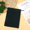 Bolsas de terciopelo con cordón personalizadas, Bolsas de terciopelo a prueba de polvo para almacenamiento de regalos de joyería, Bolsas pequeñas de terciopelo con cordón