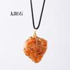 Venta caliente transfronteriza, colgante de seda de piedra cruda de amatista natural, collar de piedra irregular de cristal rosa, joyería al por mayor