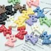 Botões Resinados Fofos em Formato de Pônei com Dois Furos, Botões Coloridos para Suéteres e Camisas Infantis, Acessórios Decorativos, Botões com Dois Furos