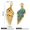 Colgante de Concha Gotas de Aceite de Acero Inoxidable Colgante para Pulsera DIY Colgante Serie Oceánica Colgante de Concha Colgante para Llave