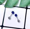 Tendencia de moda coreana, taladro de una sola cabeza, clavo de hueso de oreja, taladro en espiral, bola, alergia, aguja fina de 4 mm y 0,8 mm