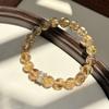 Pulsera de Cristal Amarillo Torre Natural Pulsera Pequeña de Cristal Amarillo Lutong Asa Estilo Old Money Femenino Pulsera Versátil con Sensación de Riqueza
