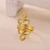 Anillo de Acero Inoxidable con Oro de 18K, Lujoso y Accesible, No se Desvanece, Línea con Corte Geométrico, Anillo de Corazón Infinito, Joyería al por Mayor